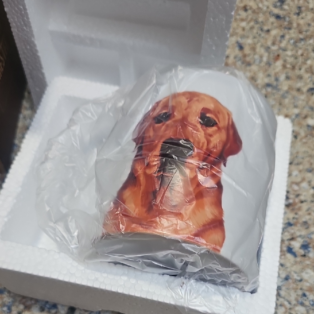Red Fox Labrador Retriever Dog Print Ceramic Mug NEW IN BOX
